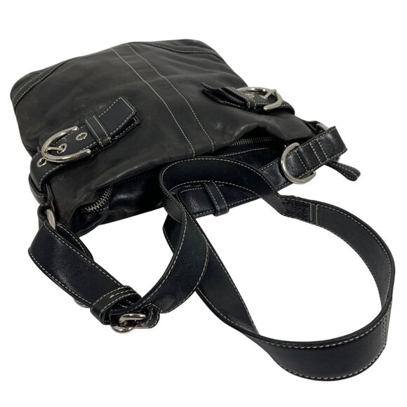 Y2K COACH 1452 Soho Black Leather Convertible Buckle Crossbody Shoulder Bag - Picture 11 of 16